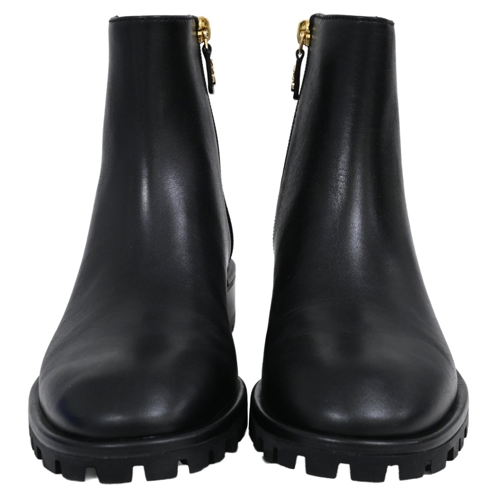 Stuart Weitzman Maelie Black Smooth Calf Leather Ankle Boots Lug Sole 5.5 B - Picture 2 of 12